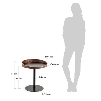 Kaori sofabord Ø 46 cm FSC MIX Creditlacciato valnød