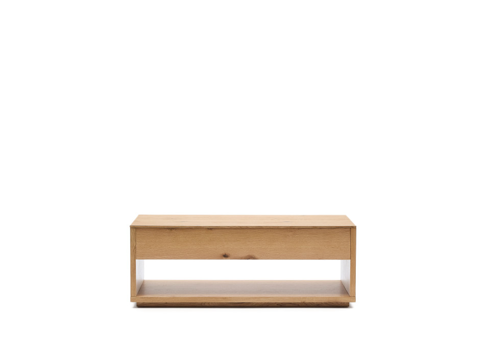 Alguema sofabord med egetræsfiner og naturlig finish 120 x 60 cm