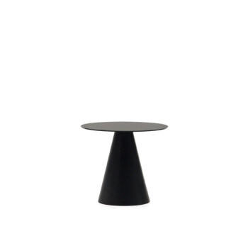 Wilshire sofabord i hærdet glas og metal med sortlakeret finish, Ø 50 cm