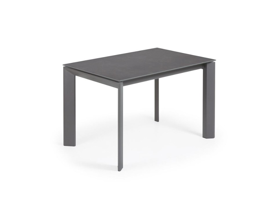 Axis udtræksbord i hvidt glas og hvide glasben