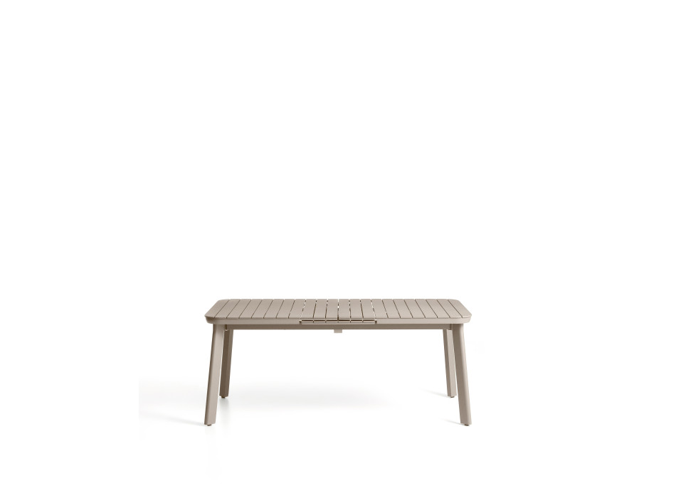 Izola udtrækkeligt udendørsbord i aluminium med taupe-finish 185 (235) x 100 cm