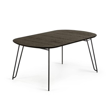 Udtræksbord Milian 140 (220) x 90 cm (220) x 90 cm) med sorte metalben