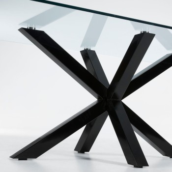 Argo glasbord med stålben, uden transparent finish