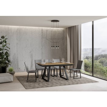 Bernadette Bord - Udtræksbord 90x160/220 cm Bernadette Hvid Ask Antracit Stel