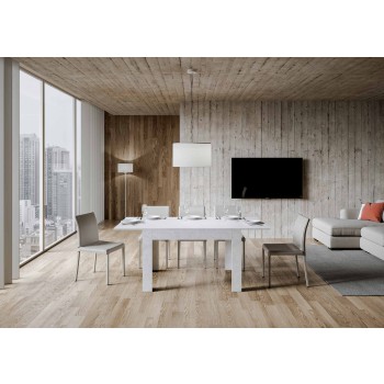 Bibi Bord - Udtrækkeligt Bord 90x120/180 cm Bibi Hvid Spatel