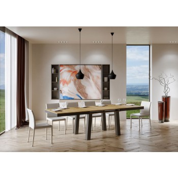 Bridge Evolution Bord - Udtræksbord 90x160/264 cm Bridge Evolution Hvid Ask Antracit Stel