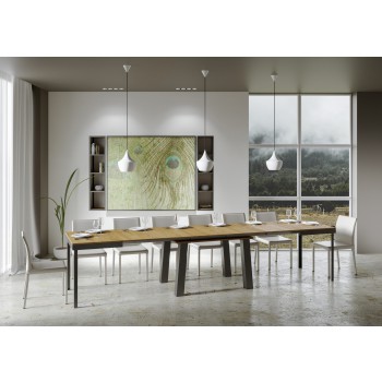 Bridge Evolution Bord - Udtræksbord 90x180/440 cm Bridge Evolution Hvid Ask Antracit Stel