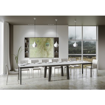 Bridge Evolution Bord - Udtræksbord 90x180/440 cm Bridge Evolution Hvid Ask Antracit Stel