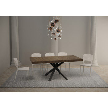 Clerk Premium bord med antracit ben D.90 - Udtræksbord 90x90/194 cm Clerk Premium bordplade i hvid ask - antracit ben