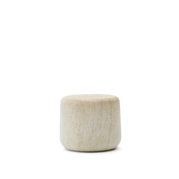 Drasi beton sidebord med travertin-look finish, Ø 60 cm