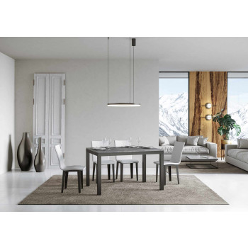 Everyday Evolution bord med antracit ben og stel D.90 - Udtræksbord 90x120/380 cm Everyday Evolution Hvid Ask med antracit ben og stel