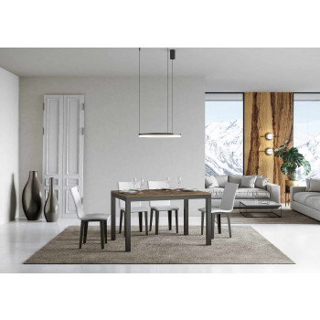 Everyday Evolution bord med antracit ben og stel D.90 - Udtræksbord 90x120/380 cm Everyday Evolution Hvid Ask med antracit ben og stel