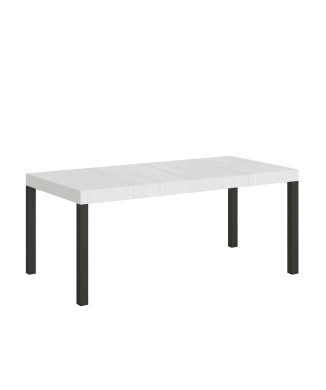 Everyday Premium bord med antracitben D.90 - Udtræksbord 90x90/246 cm Everyday Premium Hvid Ask med antracitben