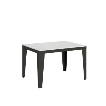 Flame Evolution bord med antracit ben og stel D.90 - Udtræksbord 120/380x90 cm Flame Evolution hvid ask med antracit stel og ben