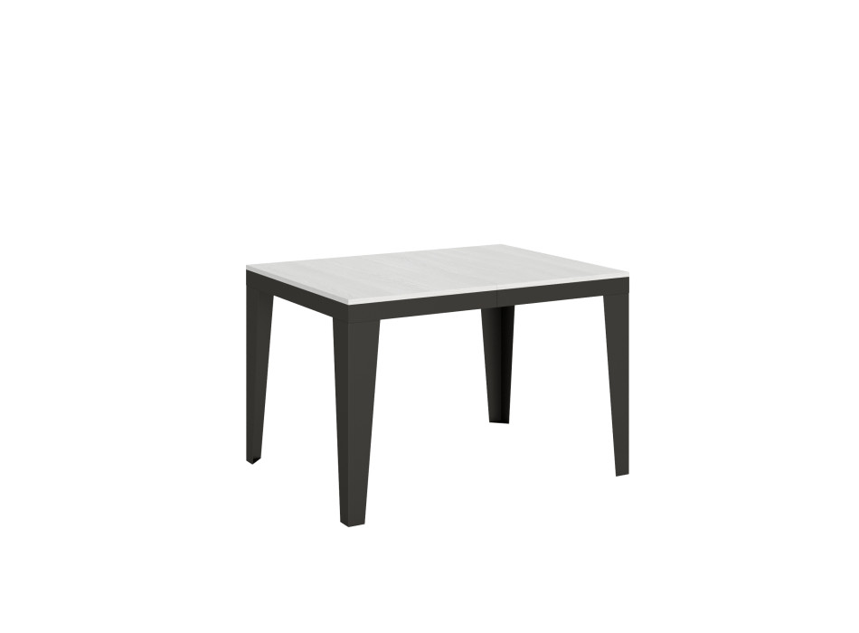 Flame Evolution bord med antracit ben og stel D.90 - Udtræksbord 120/380x90 cm Flame Evolution hvid ask med antracit stel og ben