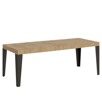 Flame Premium bord med antracitben D.90 - Udtræksbord 160/420x90 cm Flame Premium hvid ask med antracitben