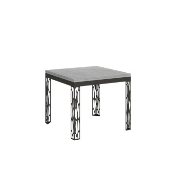 Ghibli Libra antracit bord - 90x90/180 cm Ghibli Libra klapbord i naturlig eg med antracit stel