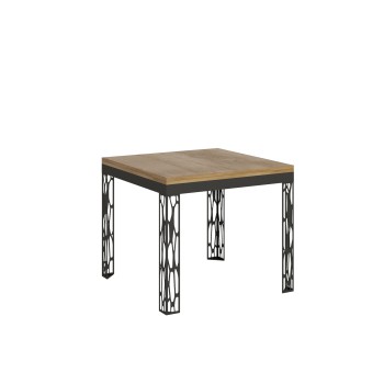 Ghibli Libra antracit bord - 90x90/180 cm Ghibli Libra klapbord i naturlig eg med antracit stel