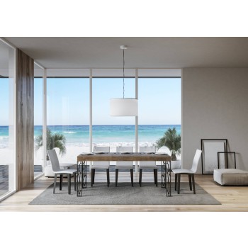 Ghibli Bord - Udtræksbord 90x160/264 cm Ghibli Hvid Ask Antracit Stel