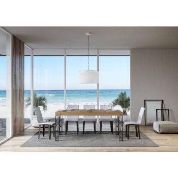 Ghibli Bord - Udtræksbord 90x160/264 cm Ghibli Hvid Ask Antracit Stel