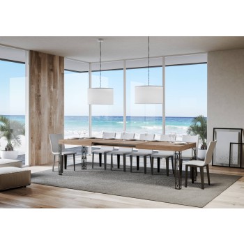 Ghibli Bord - Udtræksbord 90x160/264 cm Ghibli Hvid Ask Antracit Stel