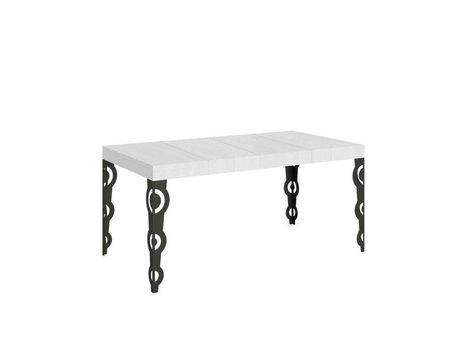 Karamay Premium bord med antracitben D.90 - Udtræksbord 120/380x90 cm Karamay Premium hvid ask med antracitben