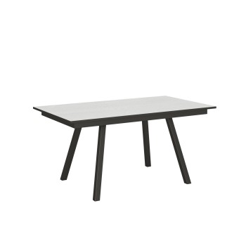 Mirhi Bord - Udtræksbord 90x160/220 cm Mirhi Hvid Ask Antracit Stel