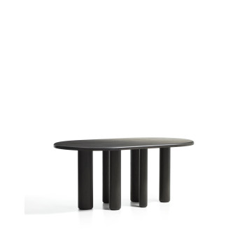 Mailen ovalt bord i ask med mørk finish Ø 180 x 105 cm