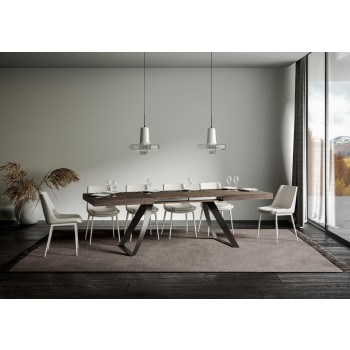 Proxy Antracitbord - Udtræksbord 90x160/264 cm Proxy Hvid Ask Antracit Stel