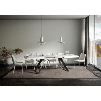 Proxy Antracitbord - Udtræksbord 90x160/264 cm Proxy Hvid Ask Antracit Stel