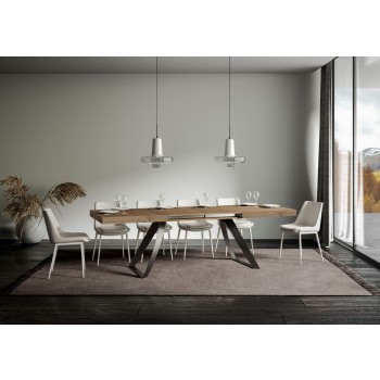 Proxy Antracitbord - Udtræksbord 90x160/264 cm Proxy Hvid Ask Antracit Stel