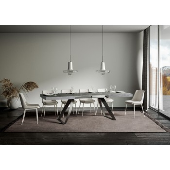 Proxy Antracitbord - Udtræksbord 90x160/264 cm Proxy Hvid Ask Antracit Stel