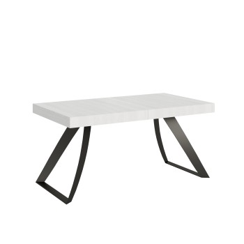 Proxy Antracitbord - Udtræksbord 90x160/264 cm Proxy Hvid Ask Antracit Stel