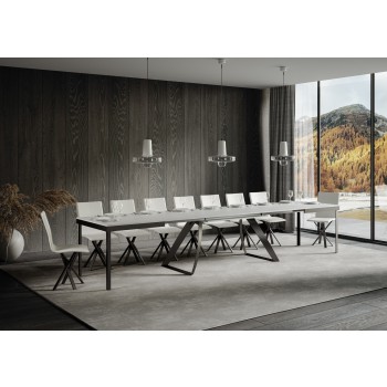 Proy Evolution Antracitbord - Udtræksbord 90x180/440 cm Proxy Evolution Hvid Ask Antracitstel