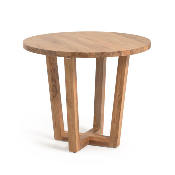 Nahla rundt bord i massivt akacietræ med en naturlig finish, Ø 90 cm.
