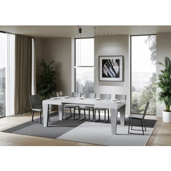 Spimbo Mix Bord - Udtræksbord 90x130/234 cm Spimbo Mix med hvid asketræsplade og ben i valnød