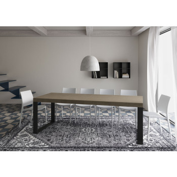 Tecno Premium bord D.90 - Udtræksbord 120/224x90 cm Tecno Premium hvid ask med antracit ben