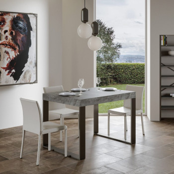 Tecno Premium bord D.90 - Udtræksbord 120/224x90 cm Tecno Premium hvid ask med antracit ben
