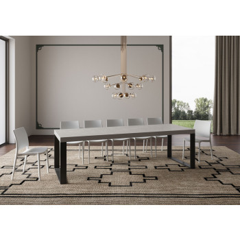 Tecno Premium bord D.90 - Udtræksbord 180/440x90 cm Tecno Premium hvid ask med antracit ben