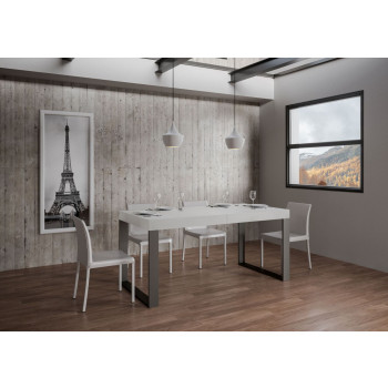 Tecno Premium bord D.90 - Udtræksbord 180/440x90 cm Tecno Premium hvid ask med antracit ben