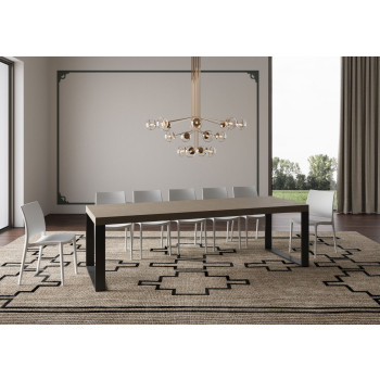 Tecno Premium bord D.90 - Udtræksbord 180/440x90 cm Tecno Premium hvid ask med antracit ben