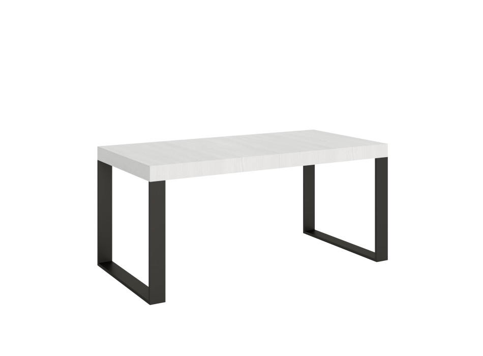 Tecno Premium bord D.90 - Udtræksbord 180/440x90 cm Tecno Premium hvid ask med antracit ben