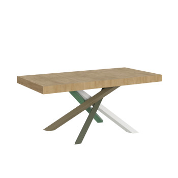 Volantis Color 4/A Bord D.90 - Udtræksbord 180/440x90 cm Volantis hvid ask flerfarvede ben 4/A