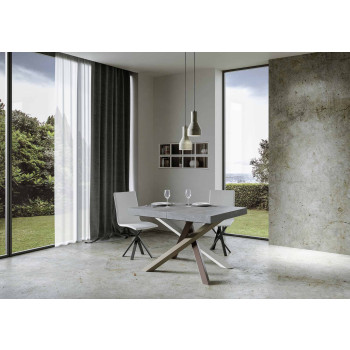 Volantis Color 4/C bord P.90 - Udtræksbord 120/380x90 cm Volantis hvid ask flerfarvede ben 4/C