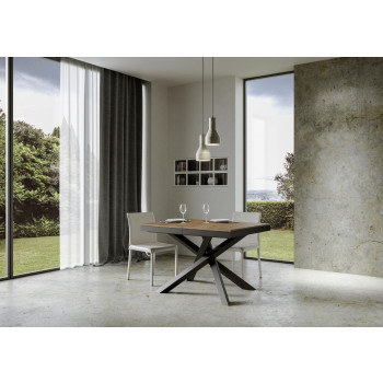 Volantis Evolution bord med antracit ben og stel D.90 - Udtræksbord 120/380x90 cm Volantis Evolution hvid ask med antracit stel og ben