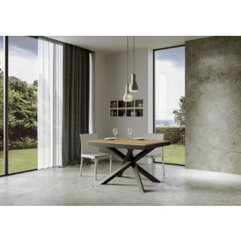 Volantis Evolution bord med antracit ben og stel D.90 - Udtræksbord 120/380x90 cm Volantis Evolution hvid ask med antracit stel og ben