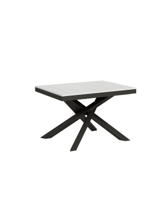 Volantis Evolution bord med antracit ben og stel D.90 - Udtræksbord 120/380x90 cm Volantis Evolution hvid ask med antracit stel og ben
