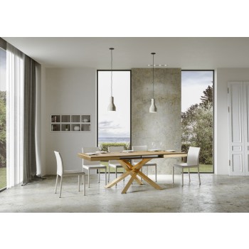 Volantis Evolution bord med guldramme - Udtræksbord 90x120/380 cm Volantis Evolution Hvid Ask med guldramme