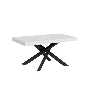 Volantis bord med antracitben D.90 - Udtræksbord 160/264x90 cm Volantis hvid ask med antracitben