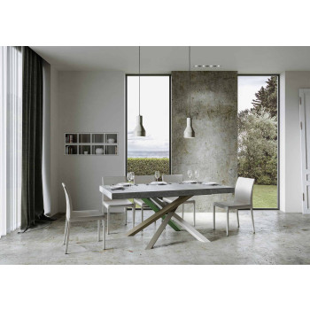 Volantis Premium Color 4/A bord P.90 - Udtræksbord 160/264x90 cm Volantis Premium hvid ask flerfarvede ben 4/A
